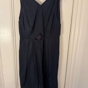 Madewell Black Midi Dress with Front Cutout